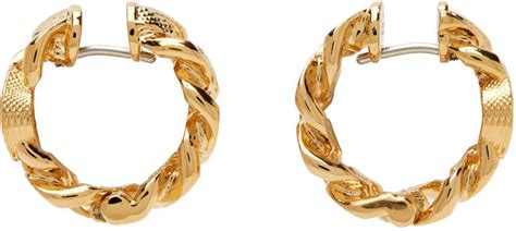 gucci gold stud earrings|Gucci interlocking g hoop earrings.